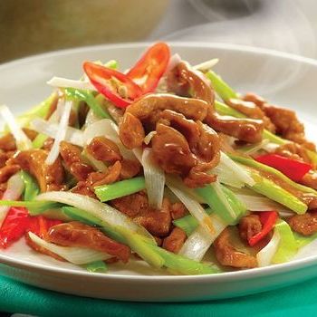 Tumis Babi dengan Daun Bawang