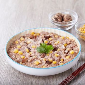 Daging Babi Kukus, Jamur Dan Meatloaf Jagung Manis