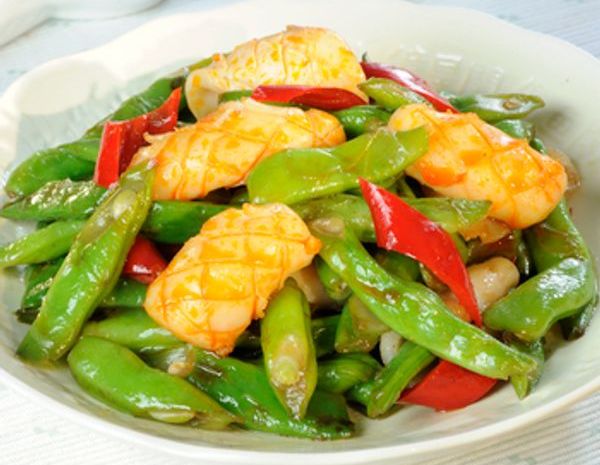 Tumis Cumi dan Kacang dengan Saus Char SIu