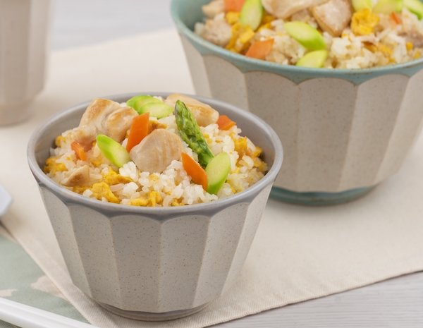 Nasi Goreng Ayam dengan Asparagus