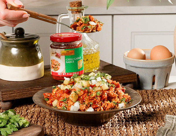 A Mexican Chinese fusion recipe for Al Pastor Fried Rice.