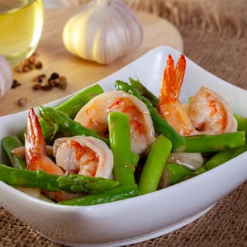 Prawns and Asparagus with Sweet and Sour Sauce