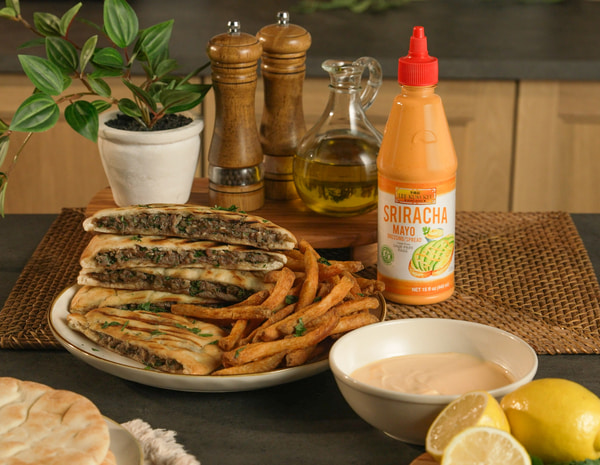 An arayes recipe for Lebanese style meat stuffed pitas featuring Lee Kum Kee Sauces