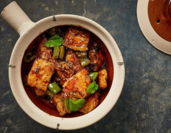 Aubergine Green Chilli  Fish Tendon Claypot  Copy