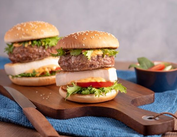 Pan-fried tofu burger