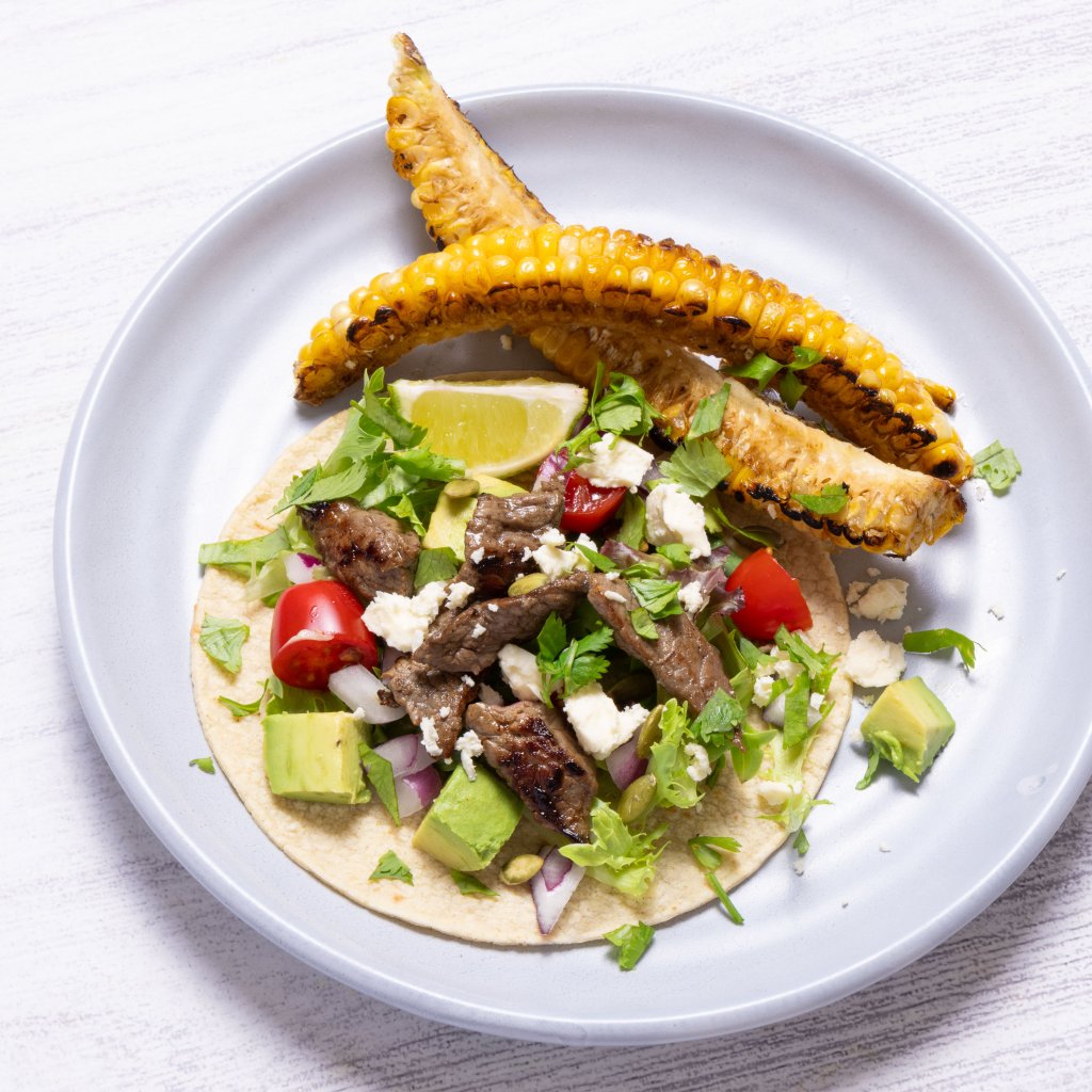 Beef Tacos with Soy and Lime Corn Ribs