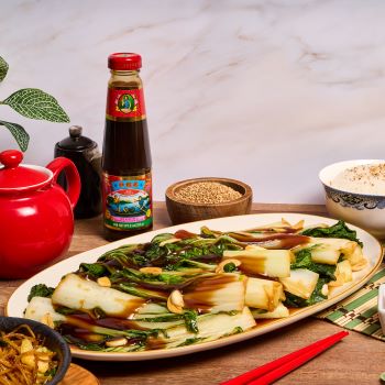 A bok choy recipe made with Lee Kum Kee Premium Oyster Sauce.