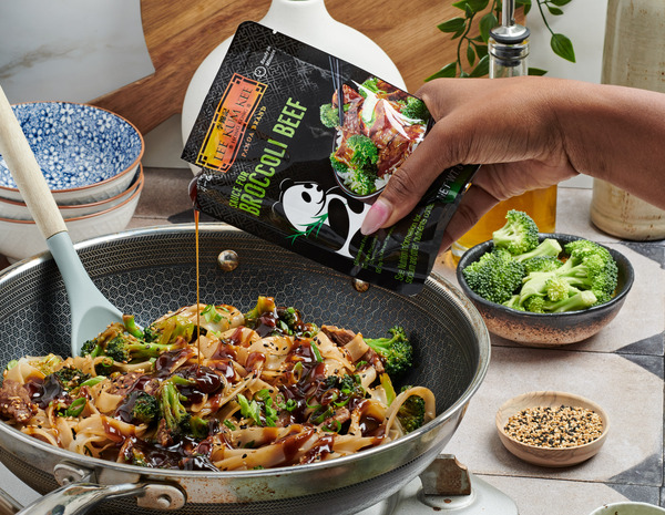 A broccoli beef noodles recipe featuring Lee Kum Kee broccoli beef sauce.