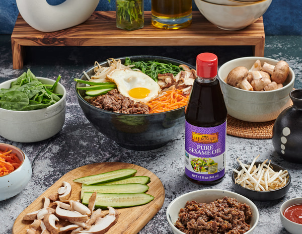 A bulgogi bibimbap meal prep recipe made with Lee Kum Kee sauces.