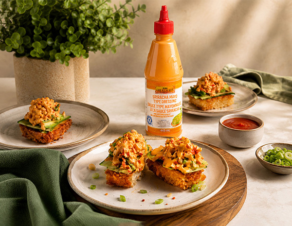 A crispy rice squares recipe topped with the classic flavors of a California roll.
