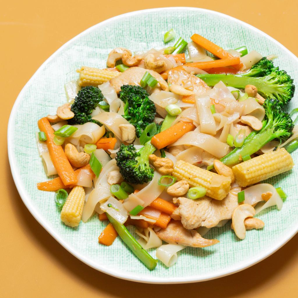 Chicken  Broccolini StirFry with Rice Noodles