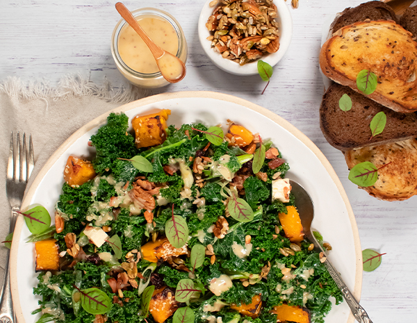 Christmas 2021 Crunchy Kale  Seed salad with bacon