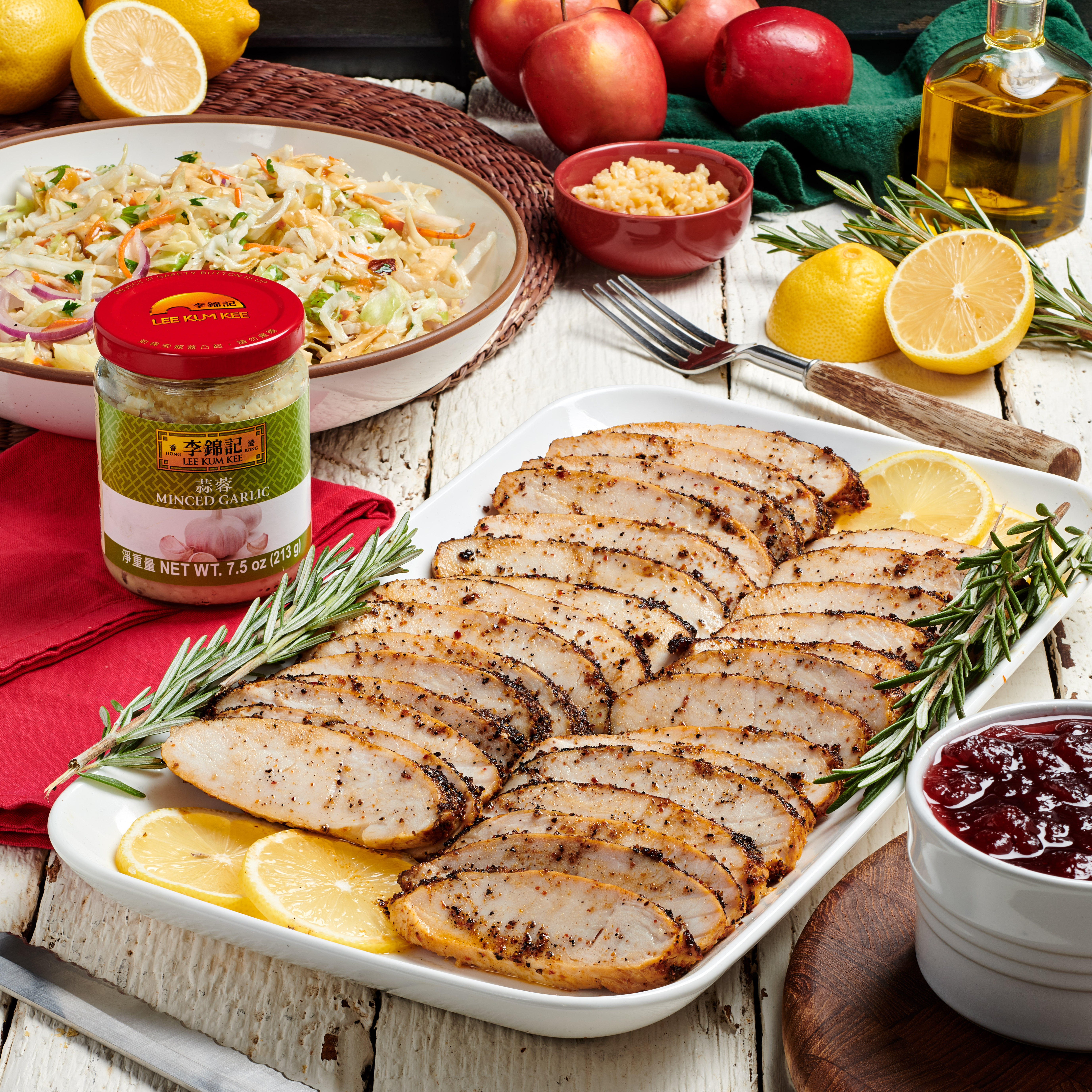 Roasted Turkey Breast with Miso Butter recipe, finished with a gravy made with Lee Kum Kee Panda Brand Cooking Soy Sauce.