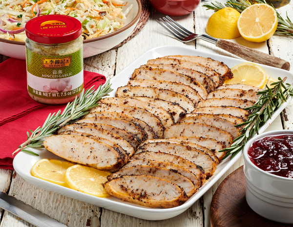 Roasted Turkey Breast with Miso Butter recipe, finished with a gravy made with Lee Kum Kee Panda Brand Cooking Soy Sauce.