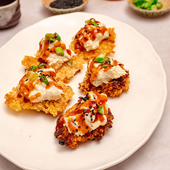 Recette de Crab Rangoon au Riz Croustillante