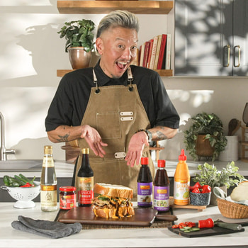 A Peking Crispy Chicken Sandwich recipe made by Chef Chris Oh for Lee Kum Kee.