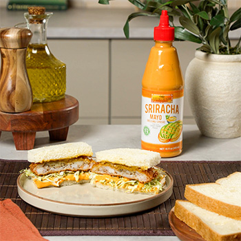 An ebi katsu sando recipe with Shrimp katsu and Japanese curry sauce.