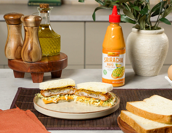 An ebi katsu sando recipe with Shrimp katsu and Japanese curry sauce.