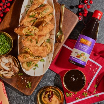 An egg rolls recipe for Lunar New Year with Lee Kum Kee Hoisin for dipping.