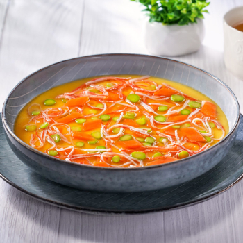 Steamed Egg with Crab Sticks and Vegetables