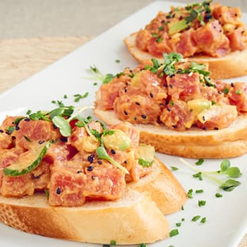 Recipe Spicy Mayo Poke Bruschetta