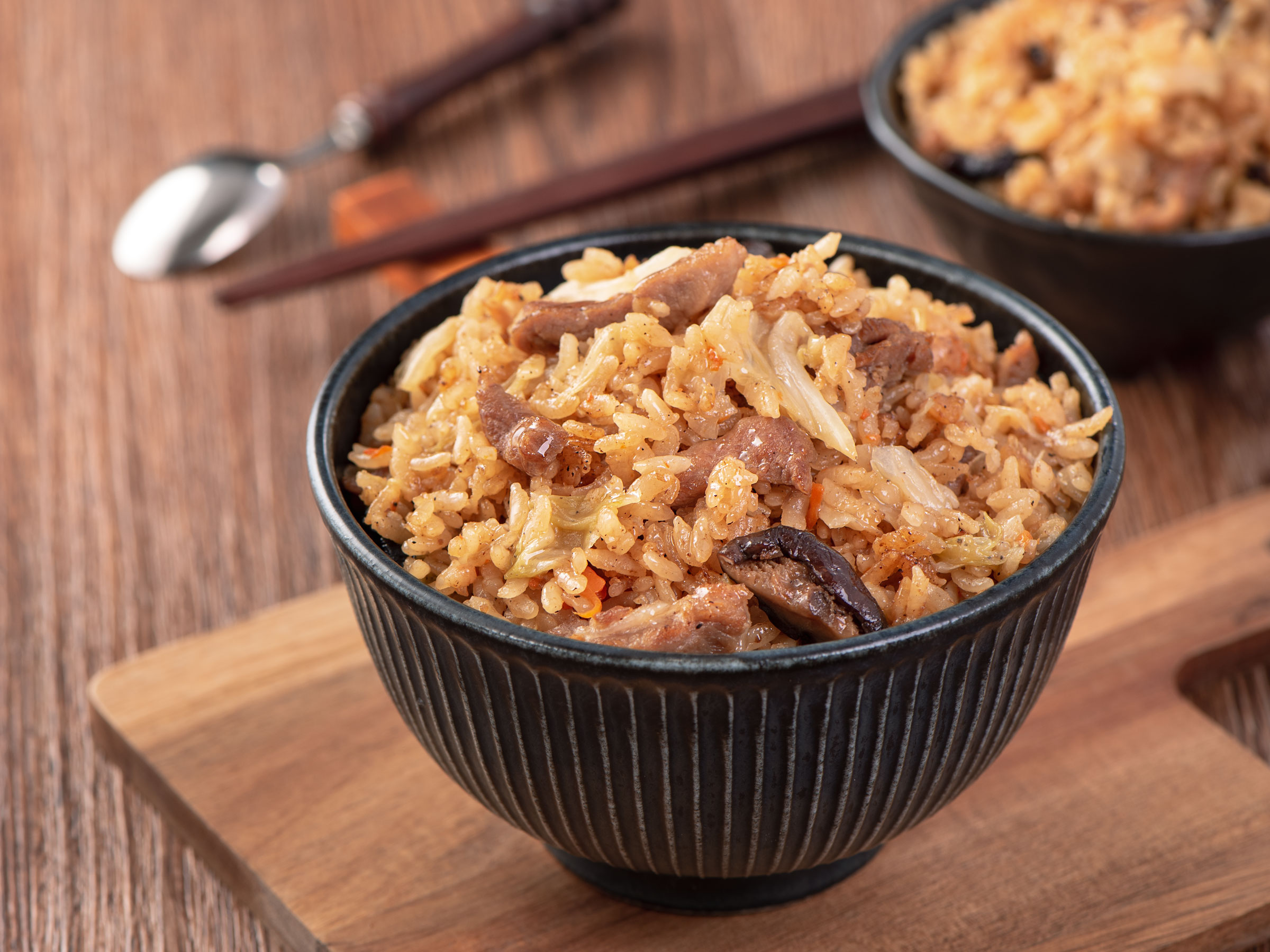 高麗菜香菇肉絲飯