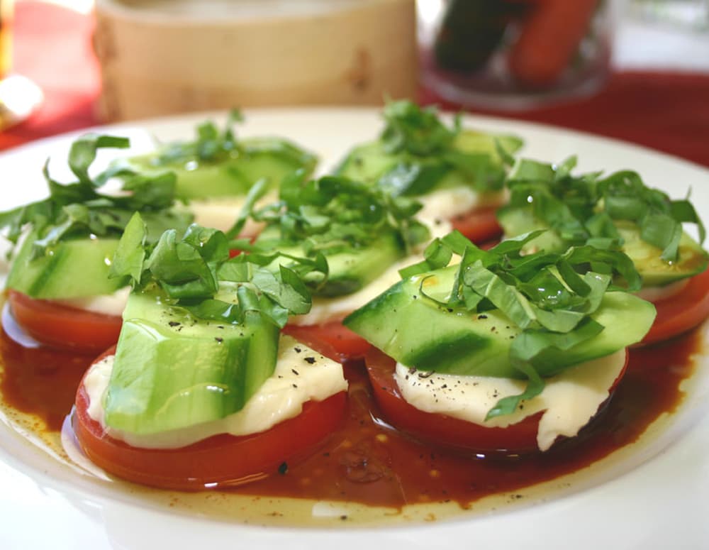 Recipe Tomato Basil Bites with Soy Vinaigrette