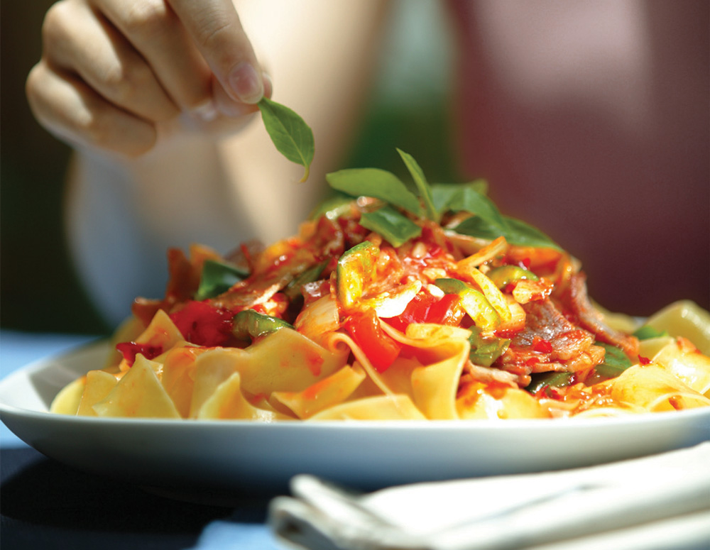 Recipe Stir-Fried Bacon and Fettucine