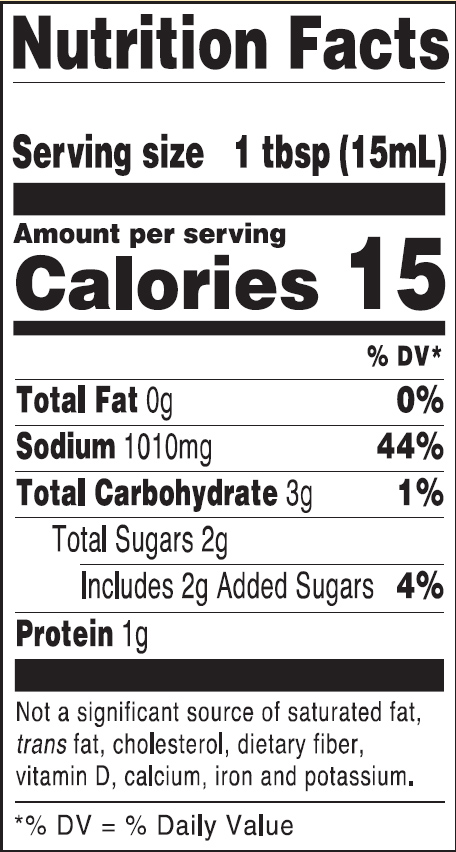 gluten free soy sauce nutrition facts