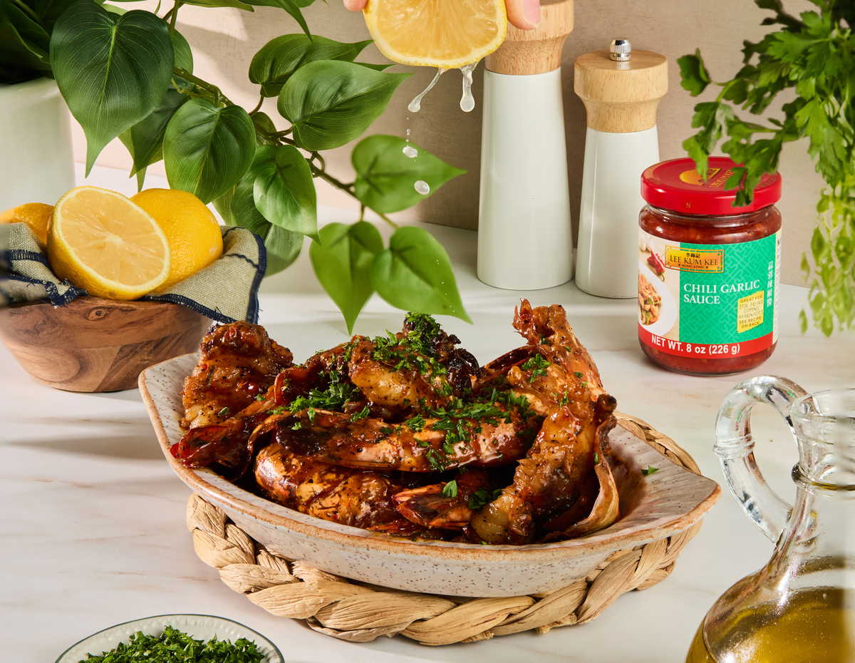 A grilled tiger prawn recipe made with Lee Kum Kee sauces.