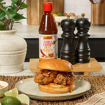 A fried chicken sandwich recipe made with Thai Hat Yai style fried chicken.