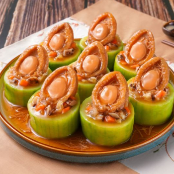 Abalone and Veggies in Hairy Gourd Rings