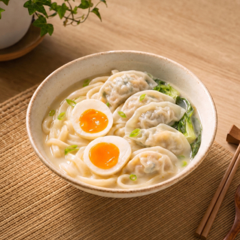 HK_Recipe_350_Japanese Style Pork Bone Soup Udon with dumpling