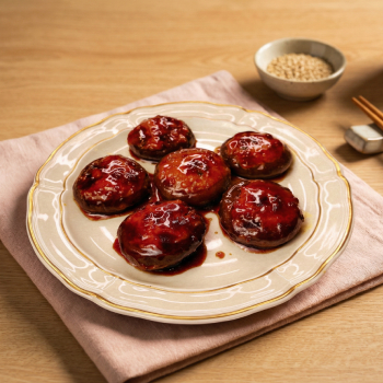 Stuffed Shiitake with Teriyaki Sauce