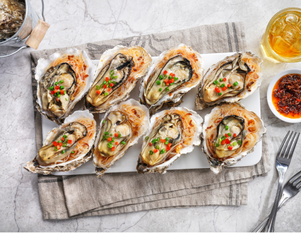 Steamed Oysters with Vermicelli in Seafood XO Sauce