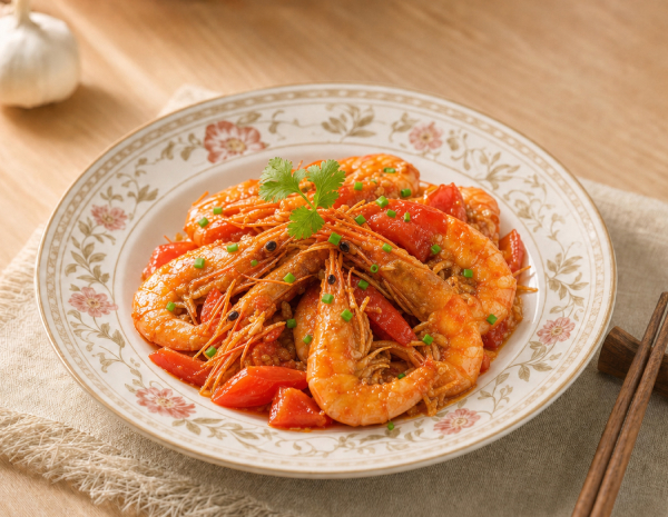 Tomato Garlic Prawns