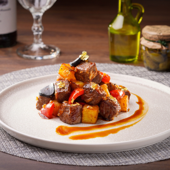 Sautéed Wagyu Beef with Black Garlic