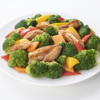 西蘭花彩椒炒雞柳