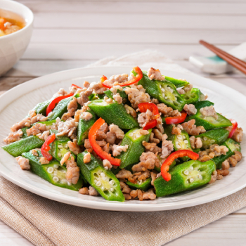 Stir-fried Okra with Minced Pork