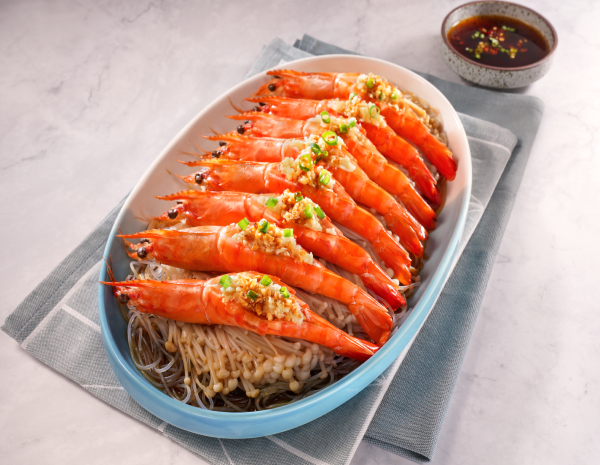 Steamed Garlic Shrimps with Vermicelli