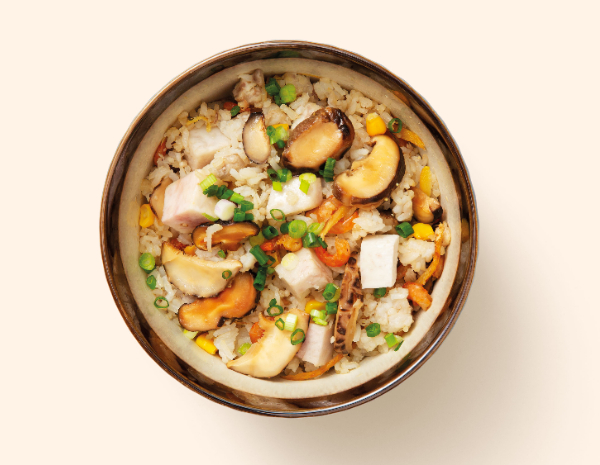 Yam and Mushroom Rice with Sesame Oil