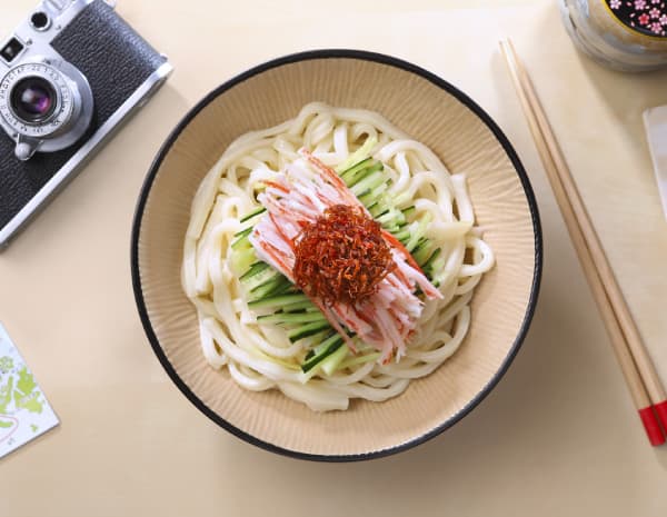 Mix Udon with Crab Stick and Cucumber in XO Sauce