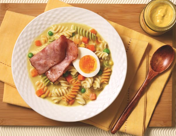 Spriral pasta in Coconut Curry Soup