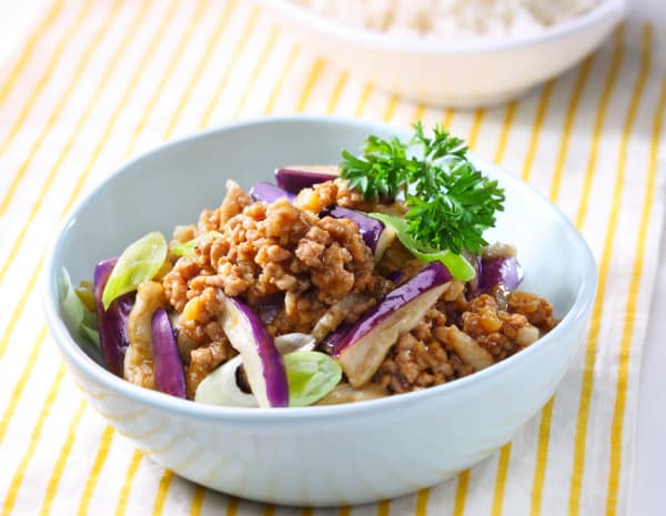 Stir-fried Eggplants and Minced Pork in Plum and Soybean Sauce