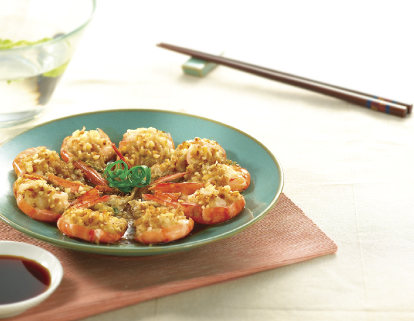Steam Prawns with Minced Garlic