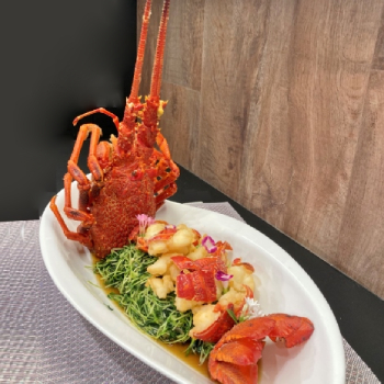 Fried Lobster with Pea Sprout