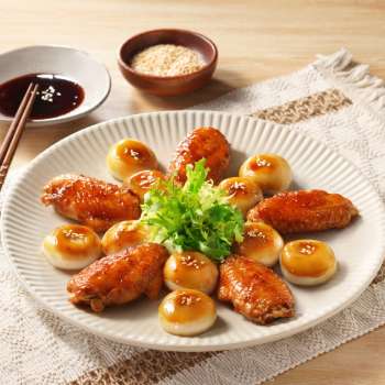 Teriyaki Chicken Wings with Teriyaki Rice Balls