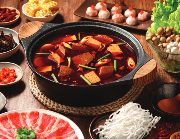 Mala Duck Blood and Tofu Hotpot
