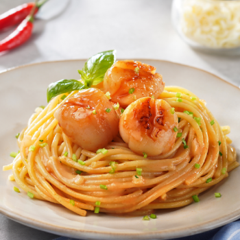 Sweet  Spicy Honey Scallop Pasta350x350