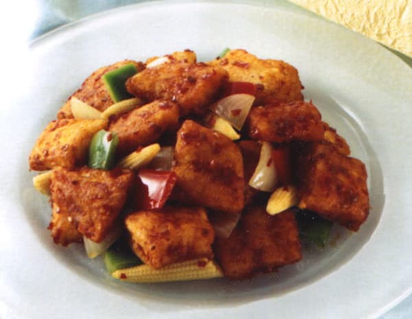 魚の豆板醤炒め